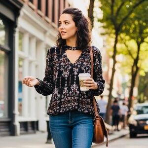 🚨4X$25🚨 Chic Black and White Pattern Women's Blouse